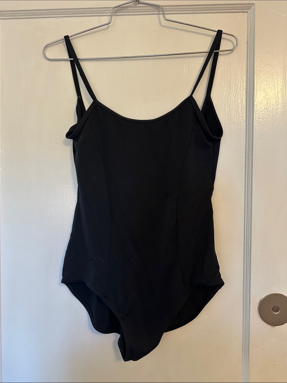 Black Spaghetti Strap One-Piece Bodysuit